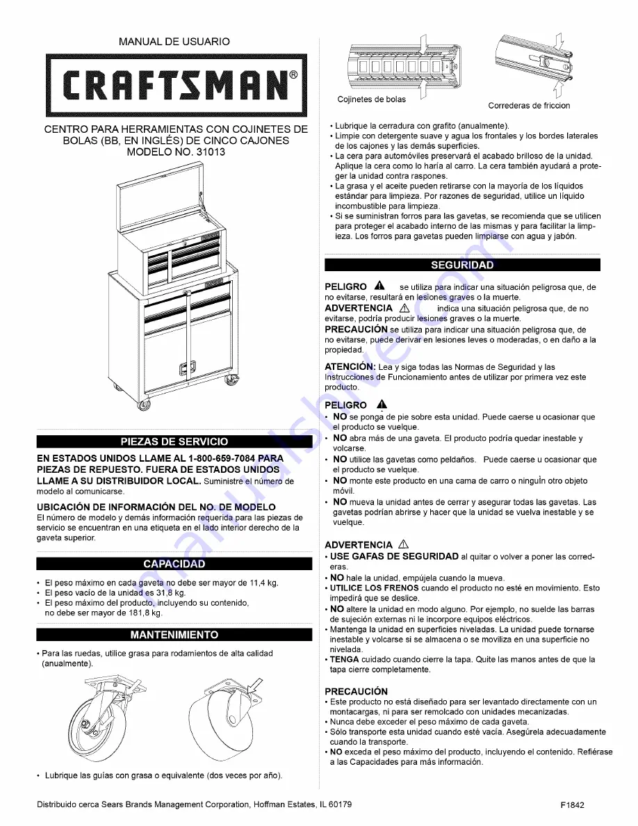 Craftsman 31013 Скачать руководство пользователя страница 5