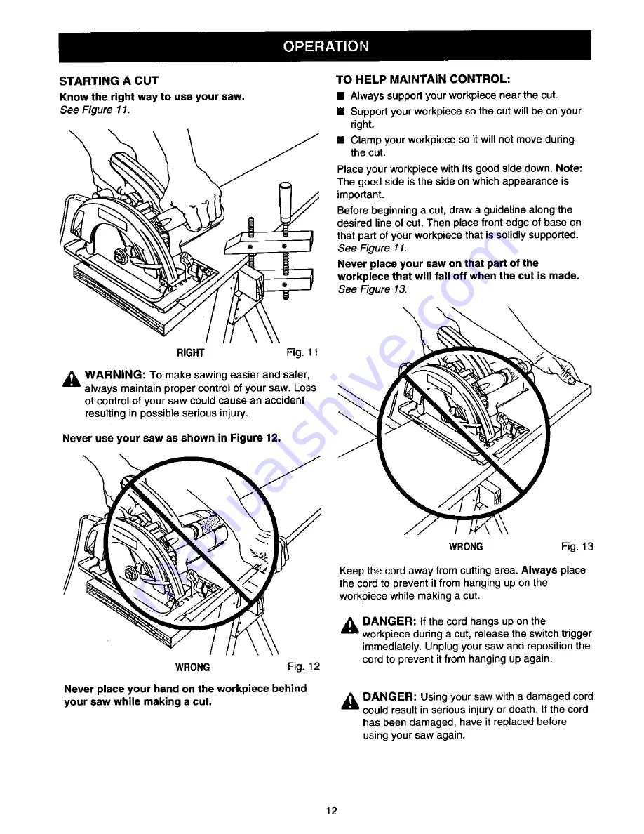 Craftsman 315.108420 Owner'S Manual Download Page 12