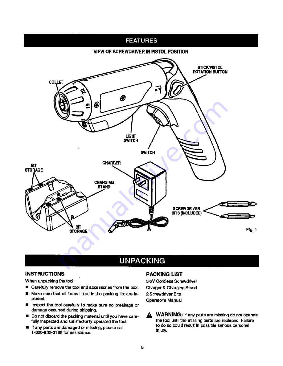 Craftsman 315.111371 Operator'S Manual Download Page 8