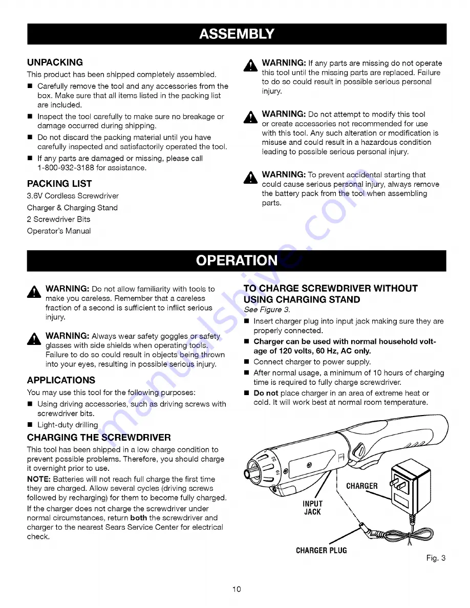 Craftsman 315.111372 Operator'S Manual Download Page 10