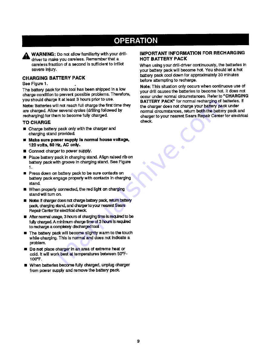 Craftsman 315.114050 Operator'S Manual Download Page 9