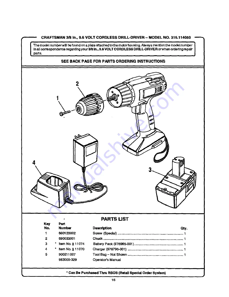 Craftsman 315.114050 Скачать руководство пользователя страница 16