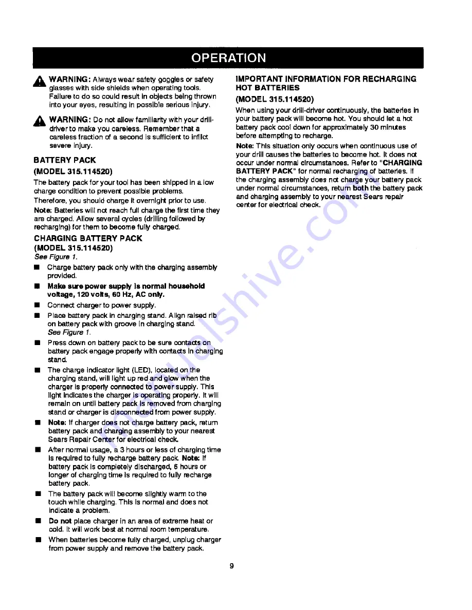 Craftsman 315.114520 Operator'S Manual Download Page 9