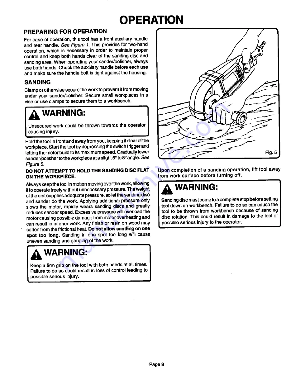 Craftsman 315.115030 Owner'S Manual Download Page 8