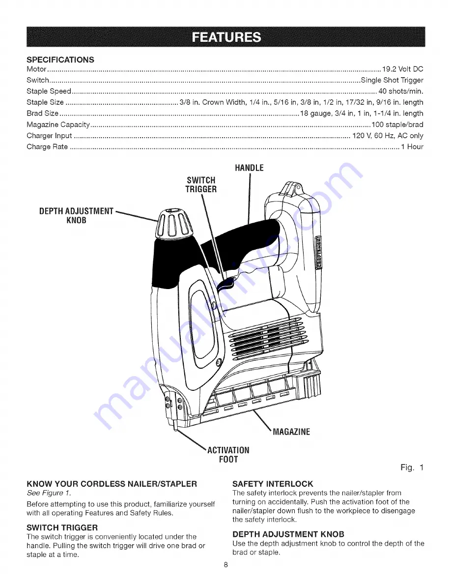 Craftsman 315.115122 Operator'S Manual Download Page 8