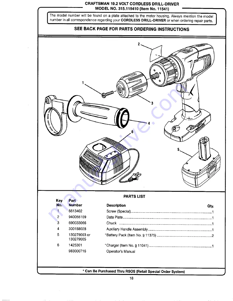 Craftsman 315.115410 Скачать руководство пользователя страница 18