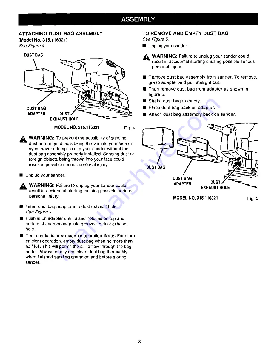 Craftsman 315.116311 Скачать руководство пользователя страница 8