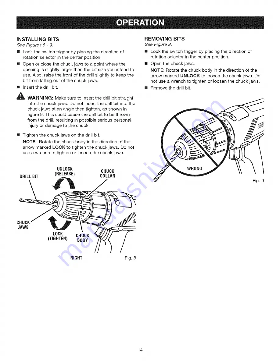 Craftsman 315.116400 Operator'S Manual Download Page 14