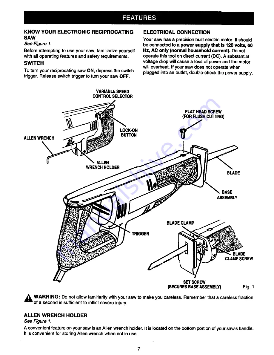 Craftsman 315.171071 Owner'S Manual Download Page 7