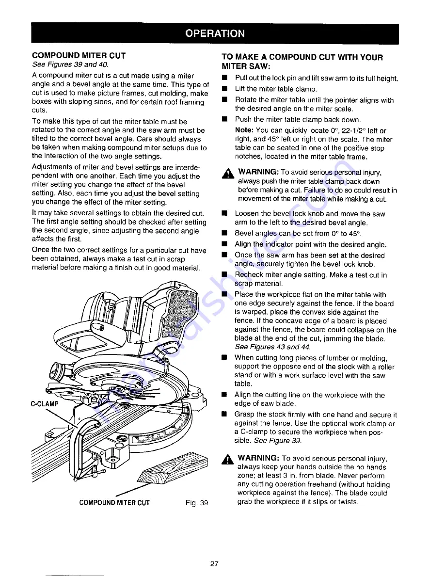 Craftsman 315.212180 Owner'S Manual Download Page 27