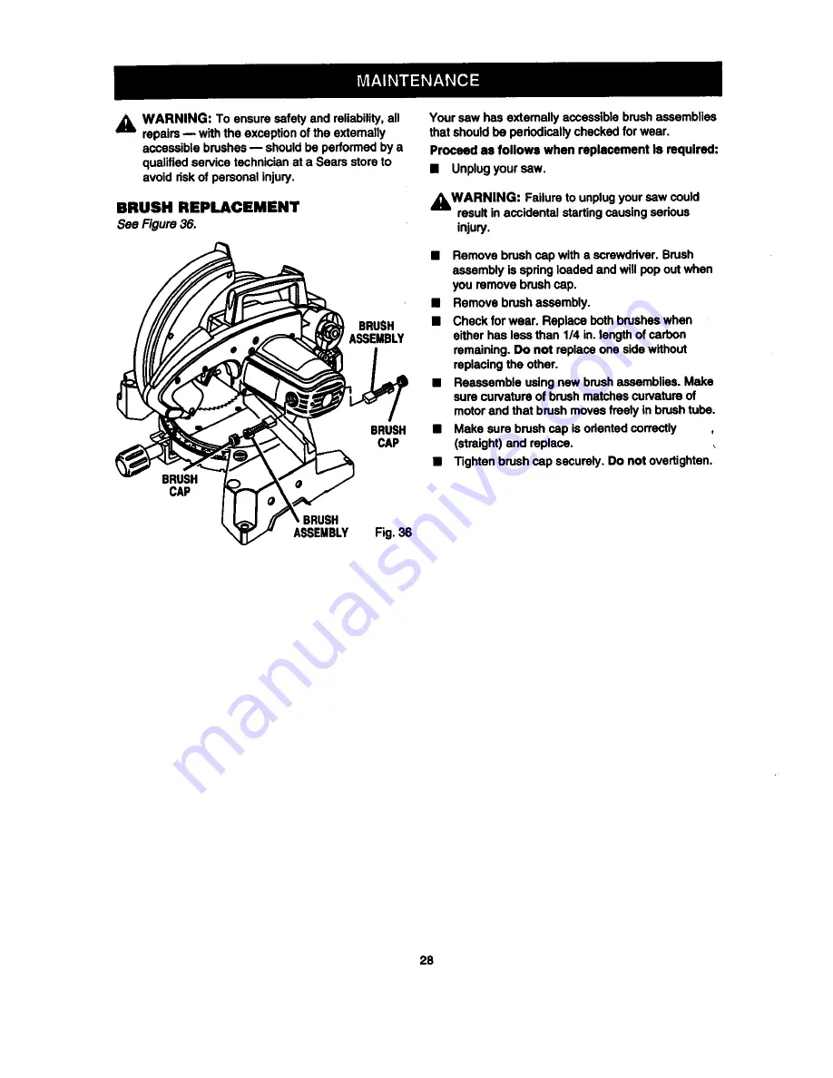 Craftsman 315.2121O0 Owner'S Manual Download Page 28