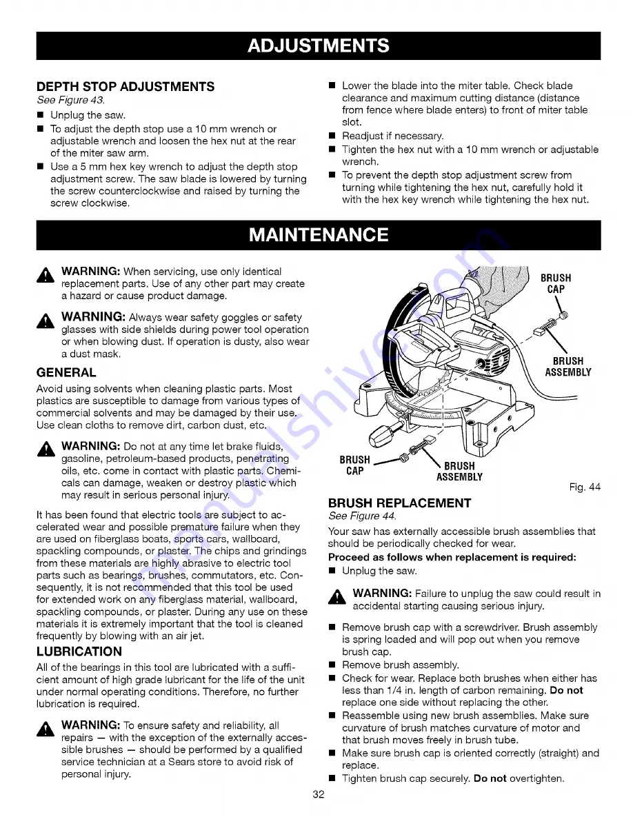 Craftsman 315.212340 Operator'S Manual Download Page 32