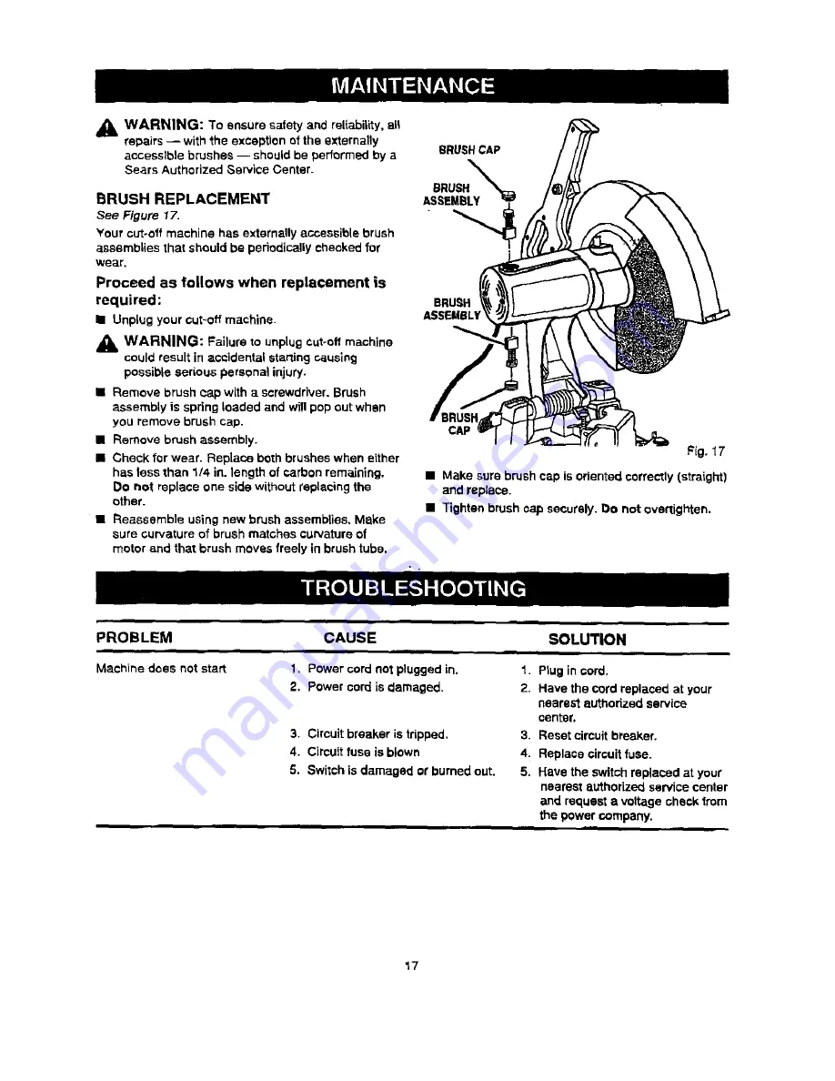 Craftsman 315.212900 Operator'S Manual Download Page 17