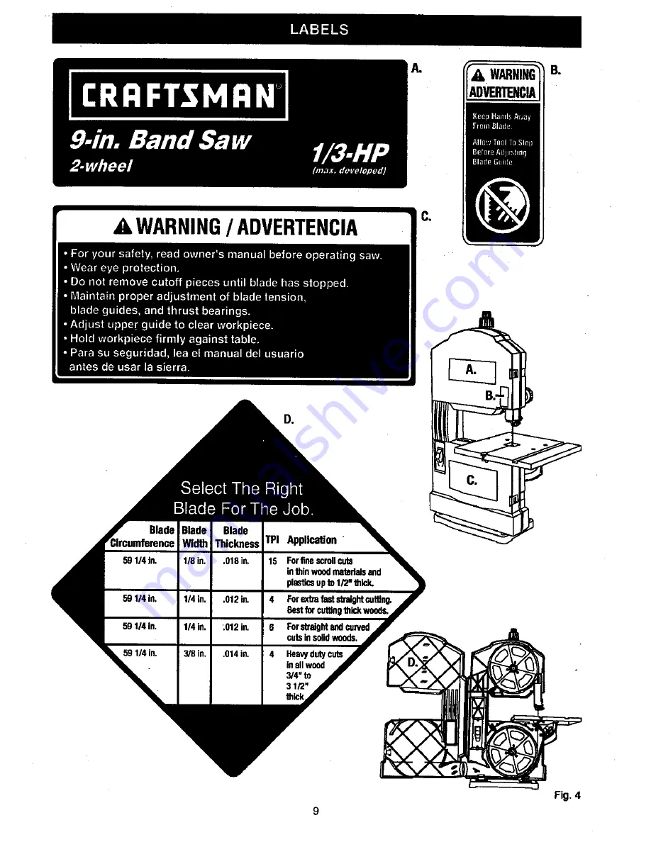 Craftsman 315.21449 Owner'S Manual Download Page 9