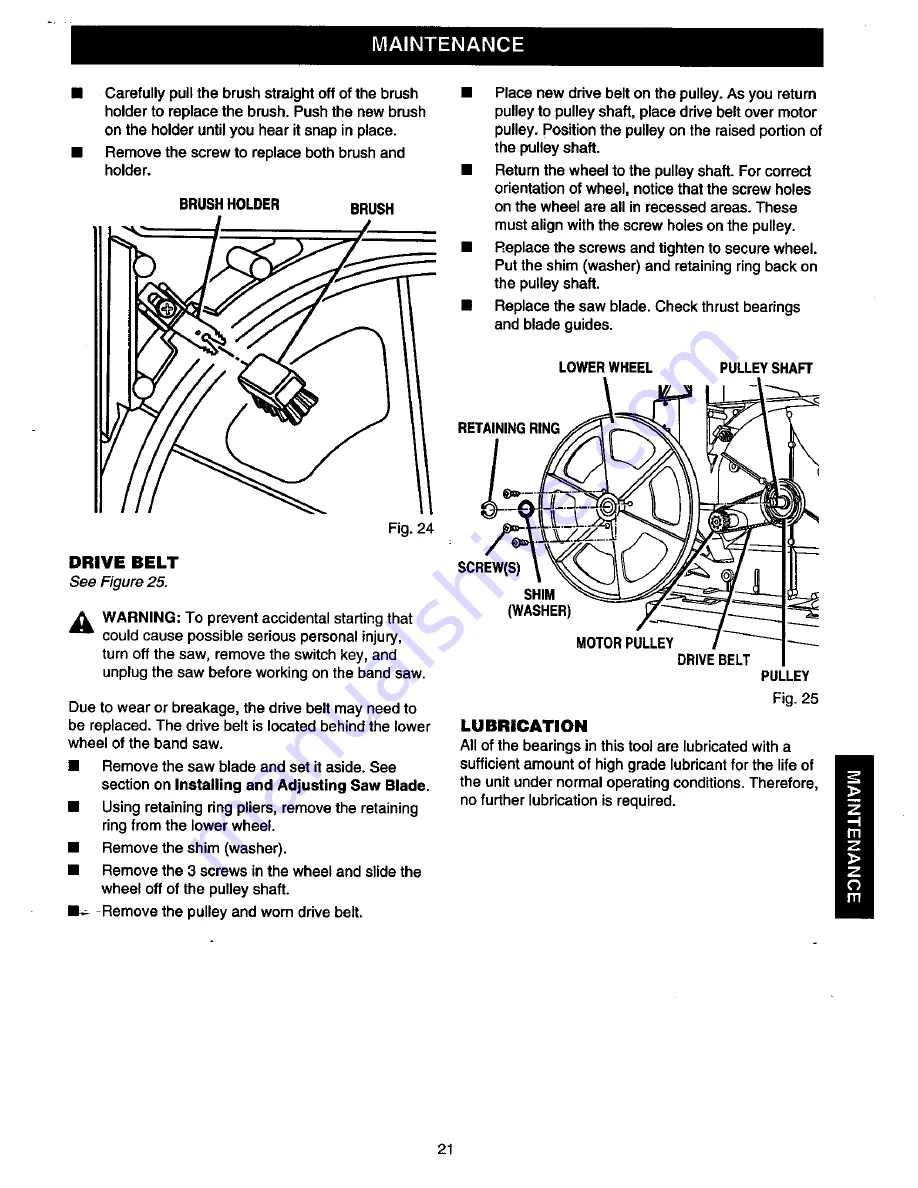 Craftsman 315.21449 Owner'S Manual Download Page 21