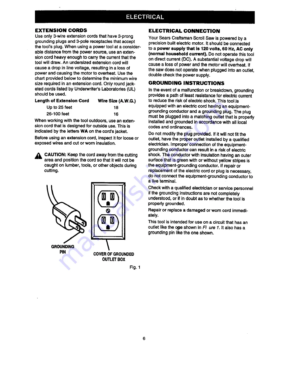 Craftsman 315.216230 Owner'S Manual Download Page 6