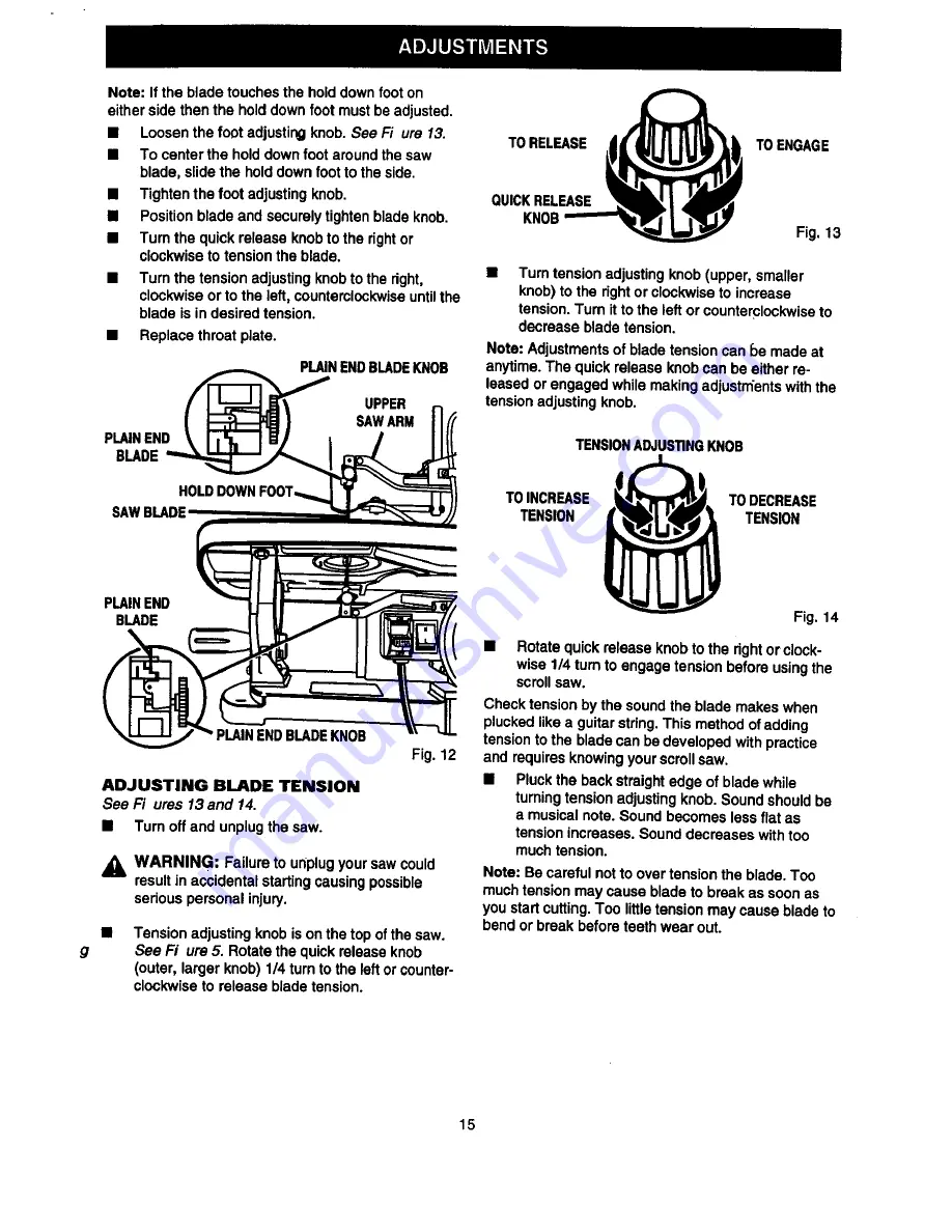 Craftsman 315.216230 Owner'S Manual Download Page 15