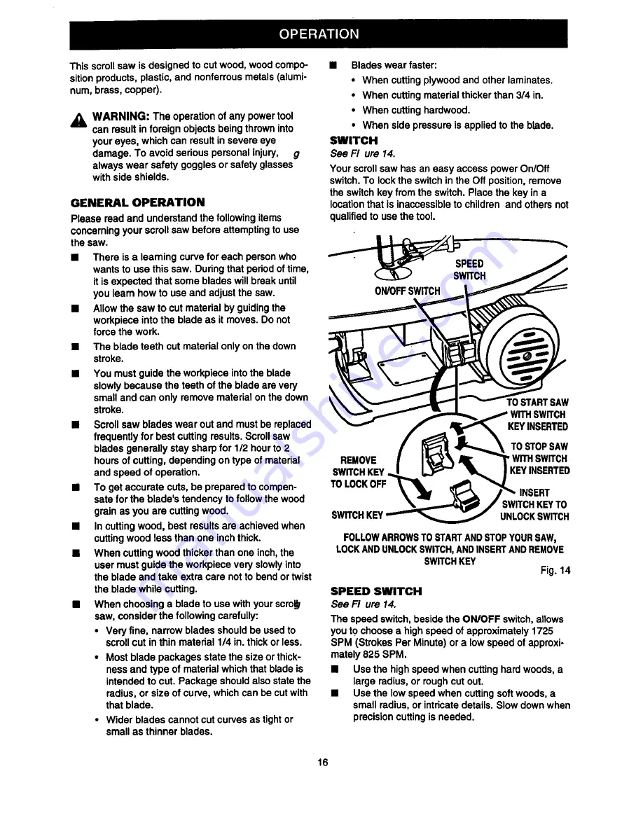 Craftsman 315.216230 Owner'S Manual Download Page 16