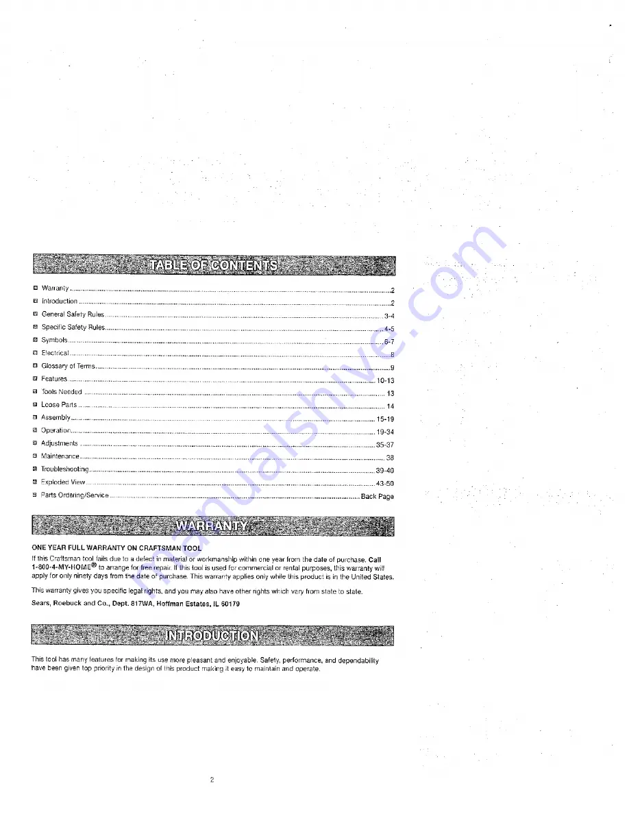 Craftsman 315.218060 Operator'S Manual Download Page 2