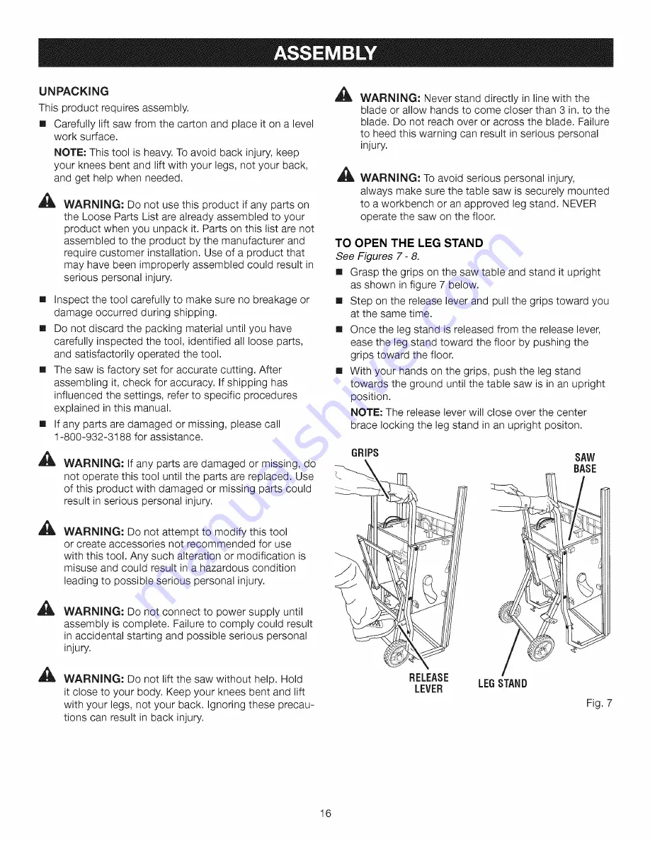 Craftsman 315.218291 Скачать руководство пользователя страница 16