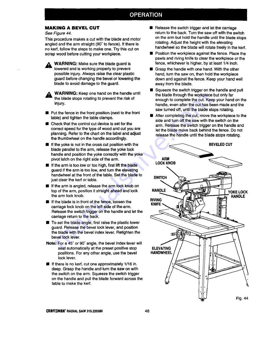 Craftsman 315.220100 Owner'S Manual Download Page 48