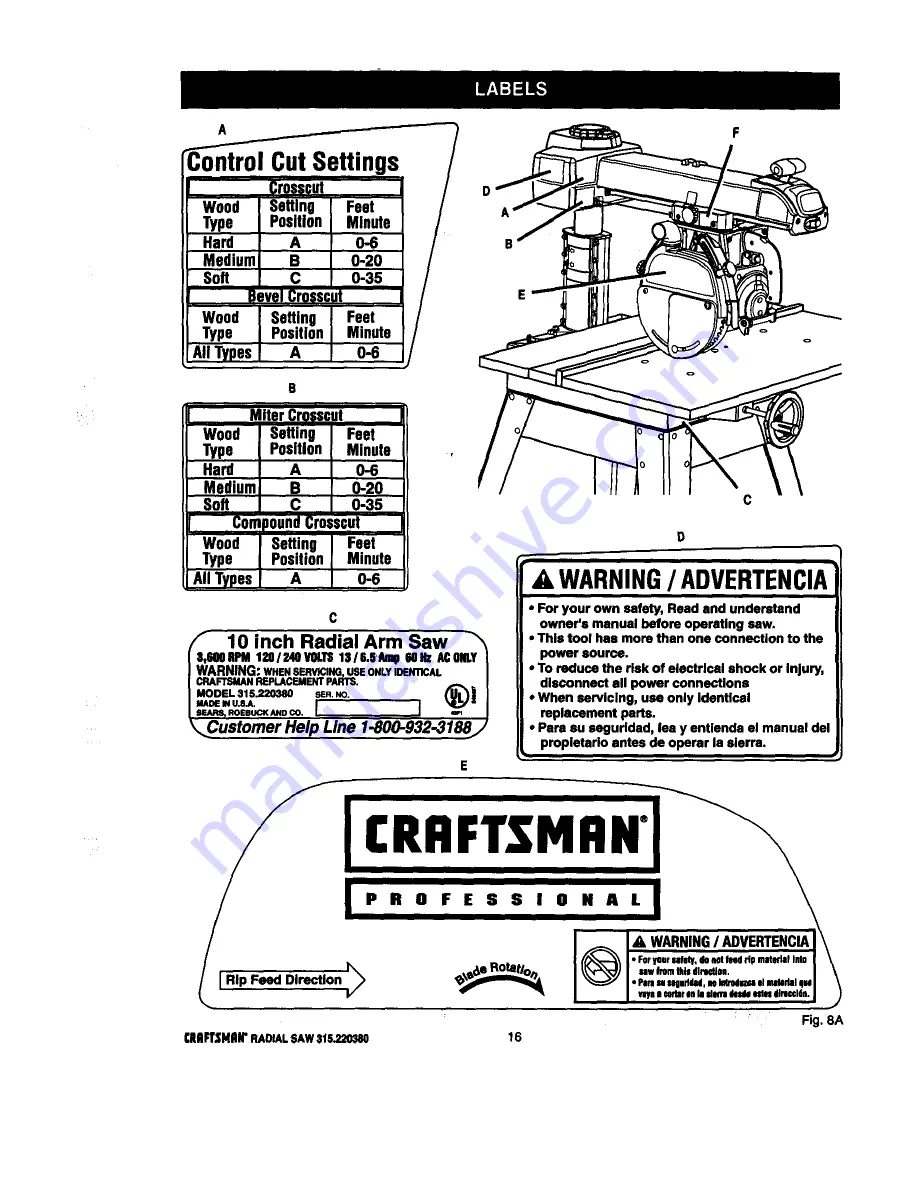 Craftsman 315.220380 Скачать руководство пользователя страница 16