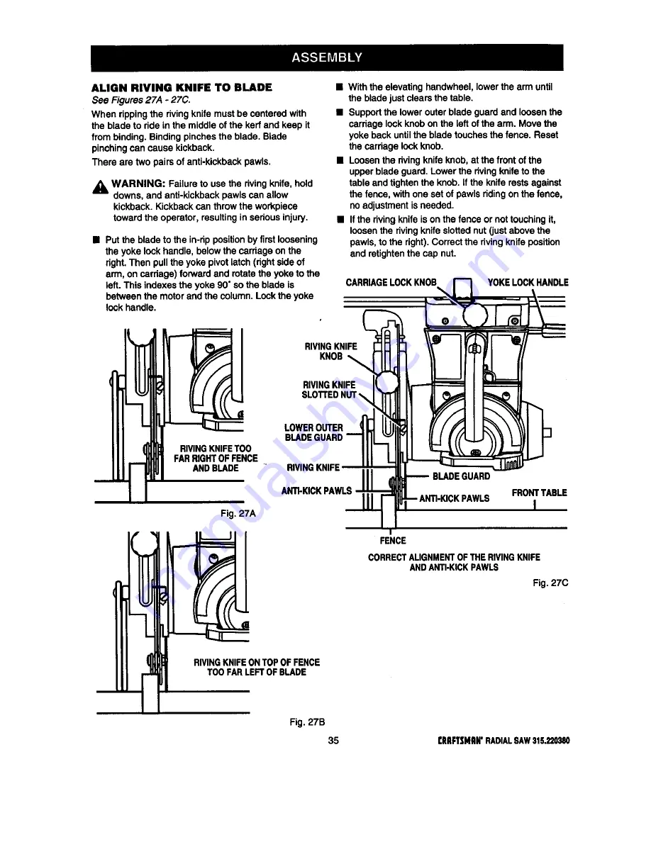 Craftsman 315.220380 Скачать руководство пользователя страница 35