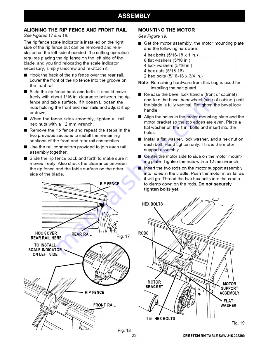 Craftsman 315.22839 Owner'S Manual Download Page 23