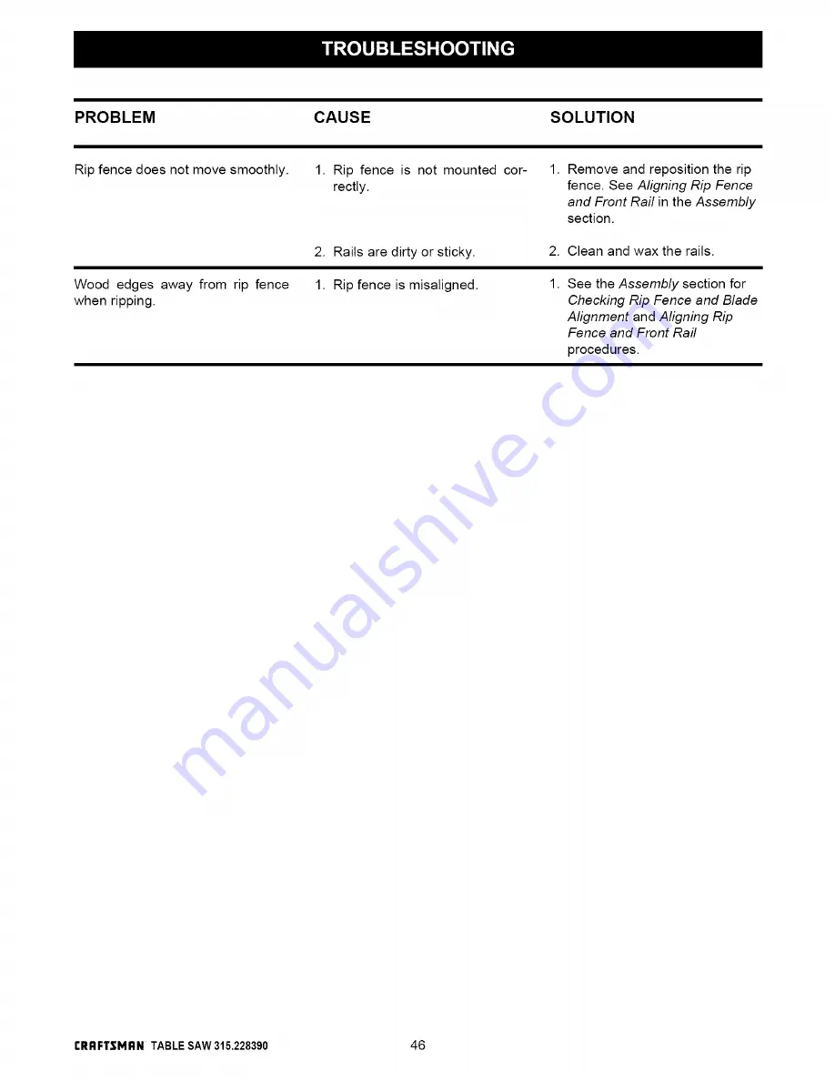 Craftsman 315.22839 Owner'S Manual Download Page 46