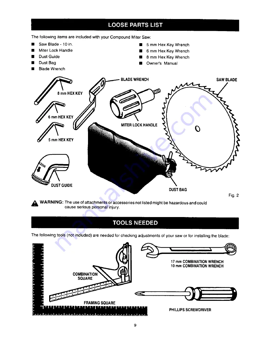 Craftsman 315.243000 Owner'S Manual Download Page 9