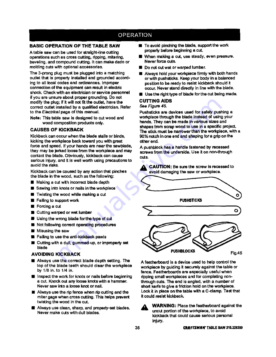 Craftsman 315.248200 Owner'S Manual Download Page 35