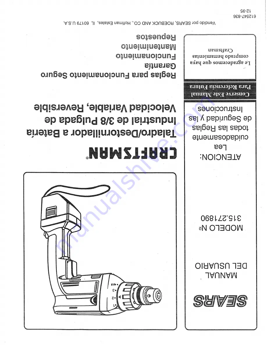 Craftsman 315.271890 Owner'S Manual Download Page 28