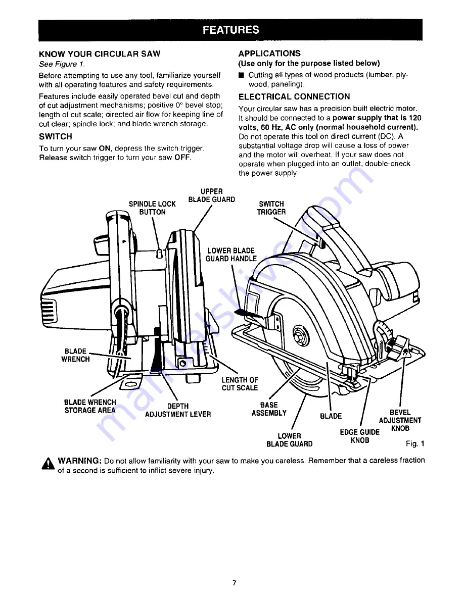 Craftsman 315.27516 Owner'S Manual Download Page 7