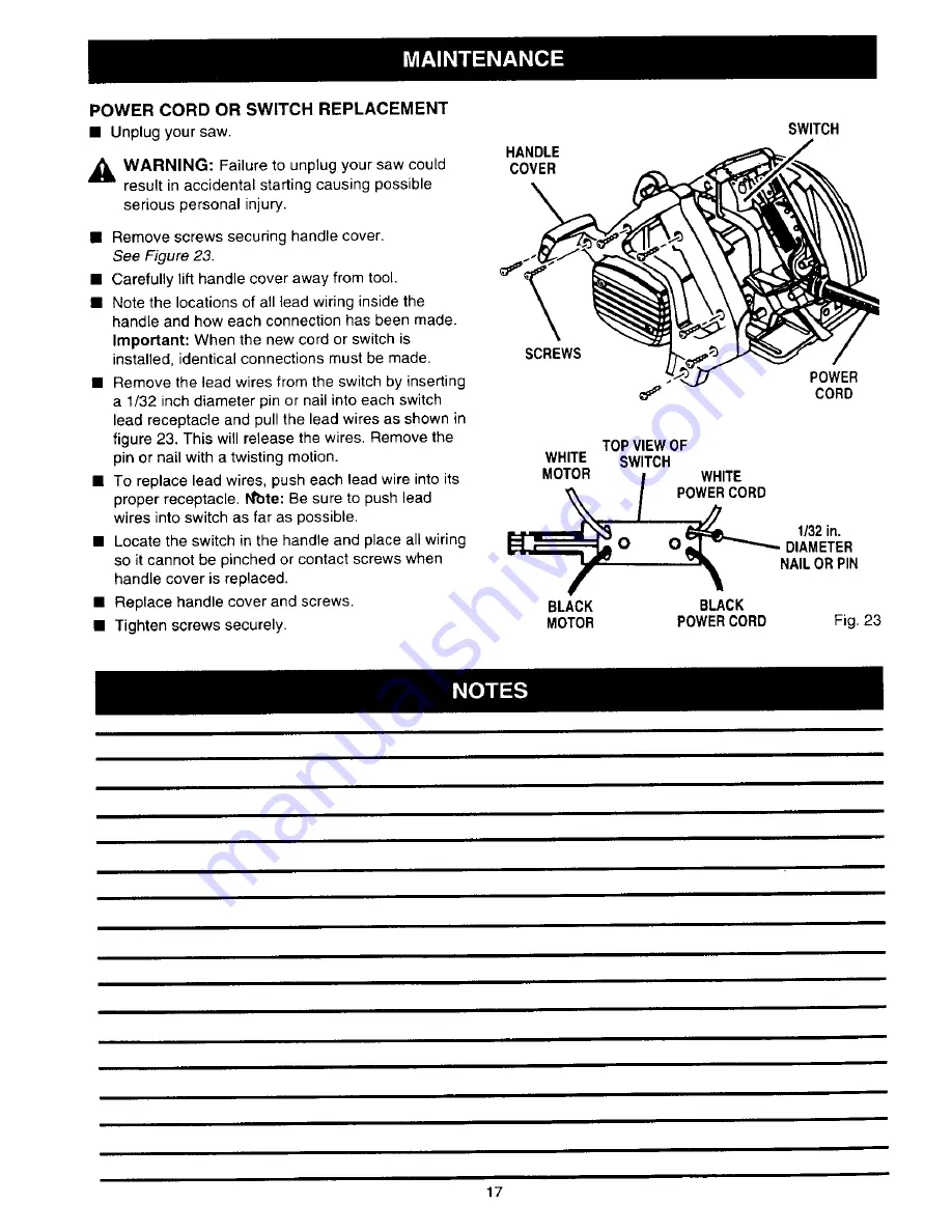 Craftsman 315.27516 Owner'S Manual Download Page 17