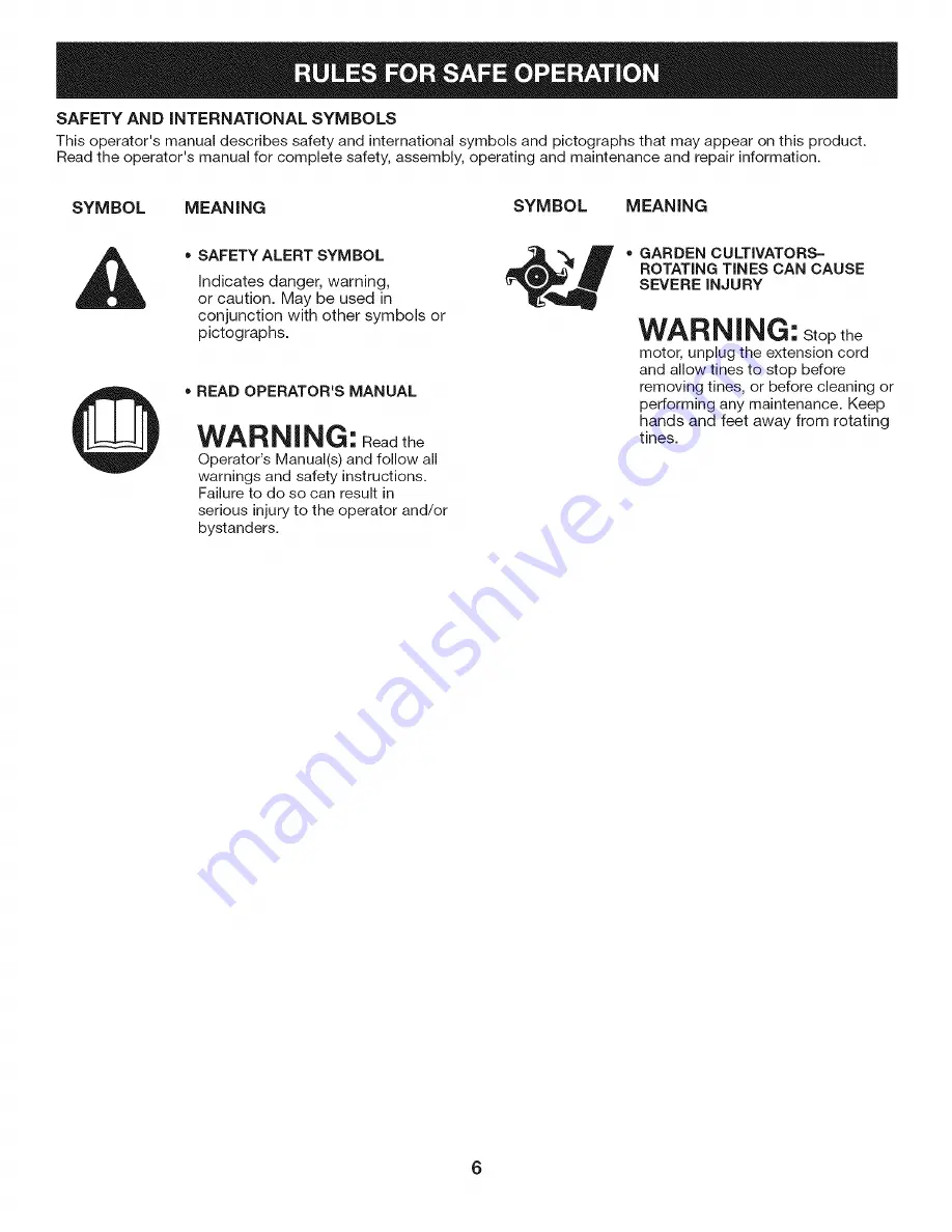 Craftsman 316.292600 Operator'S Manual Download Page 6