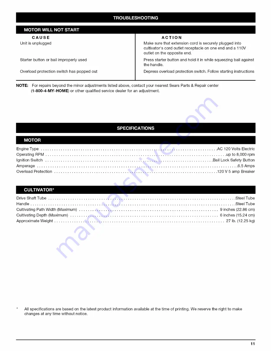 Craftsman 316.292630 Operator'S Manual Download Page 11