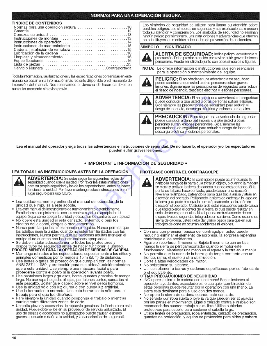 Craftsman 316.792460 Operator'S Manual Download Page 106