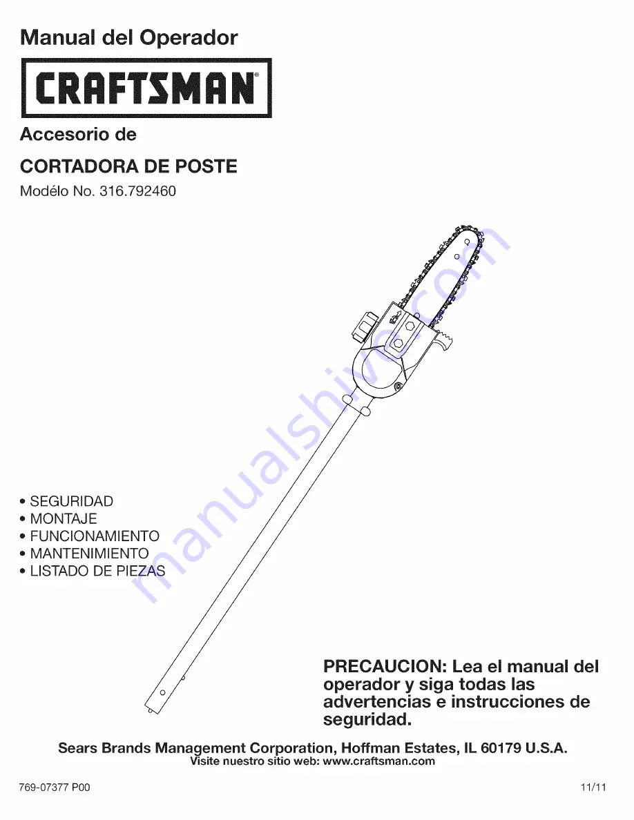 Craftsman 316.792460 Operator'S Manual Download Page 129