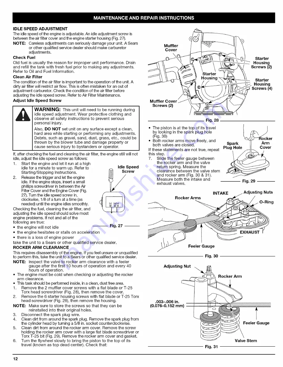 Craftsman 316.794830 Operator'S Manual Download Page 12