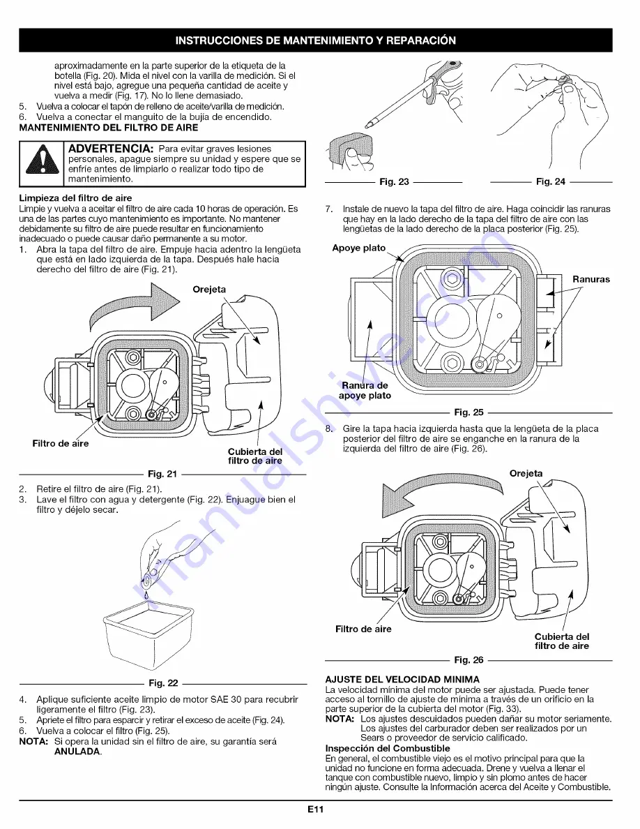 Craftsman 316.794830 Operator'S Manual Download Page 27