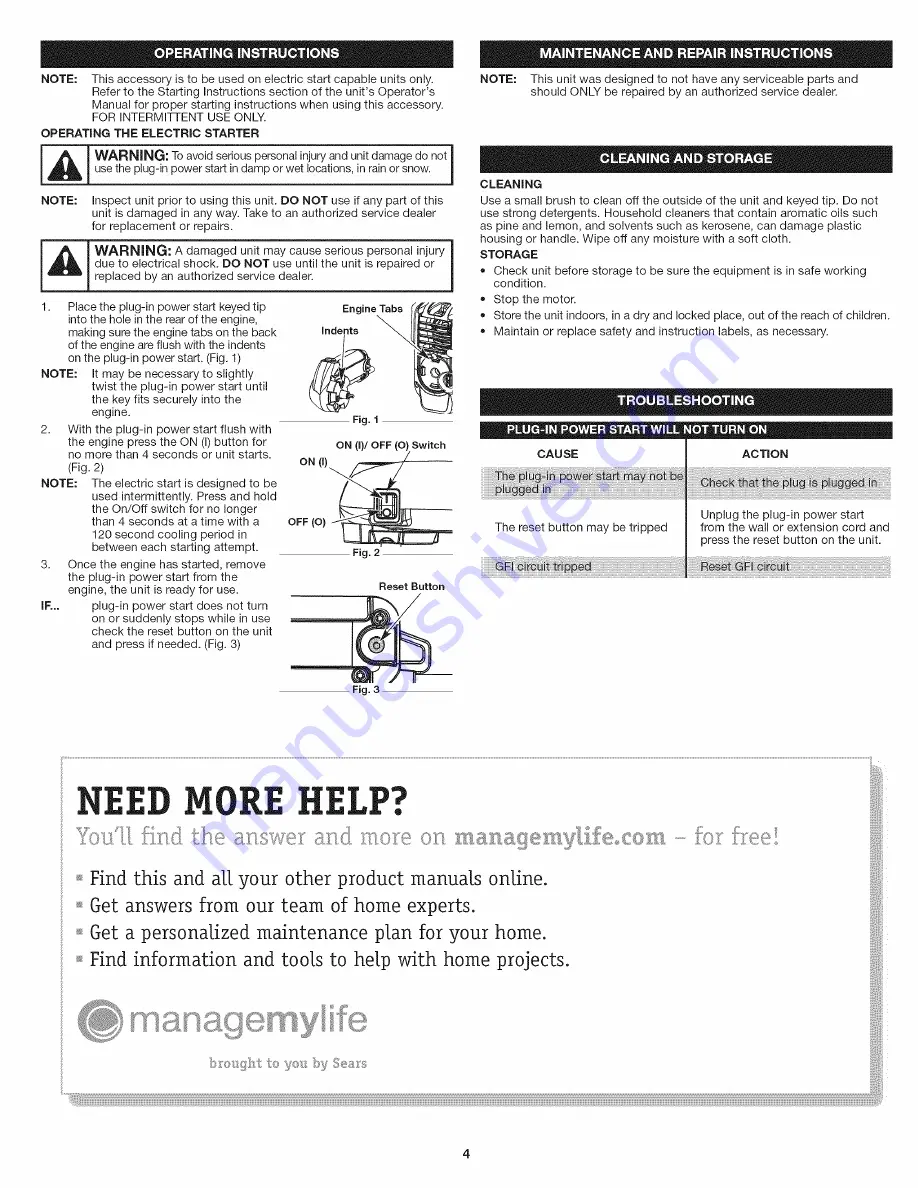 Craftsman 316.859510 Operator'S Manual Download Page 4