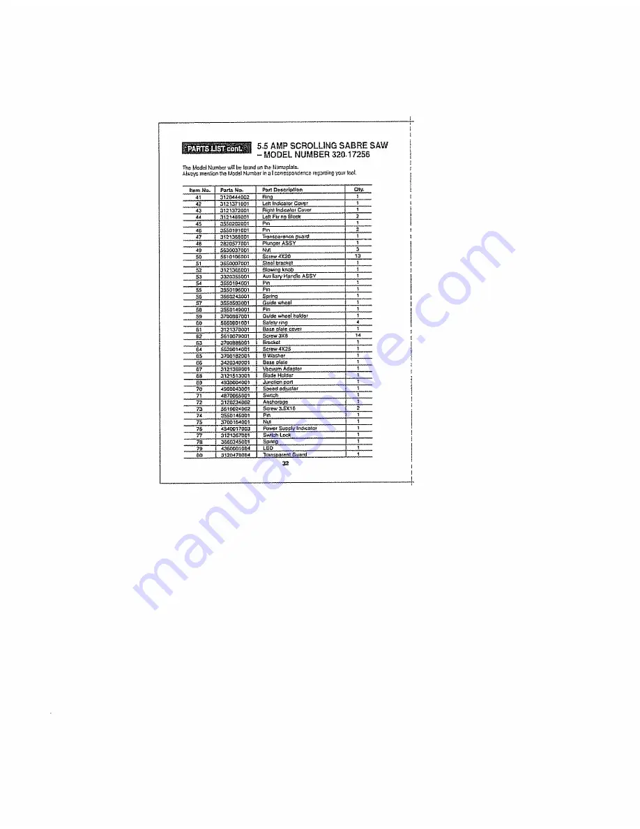 Craftsman 320.17256 Operator'S Manual Download Page 32