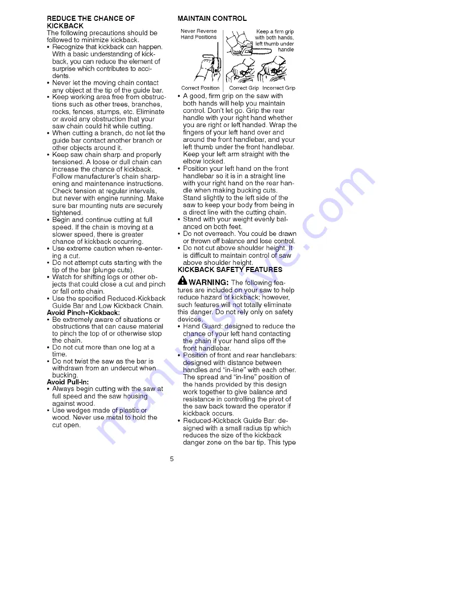 Craftsman 358.341040 Operator'S Manual Download Page 5