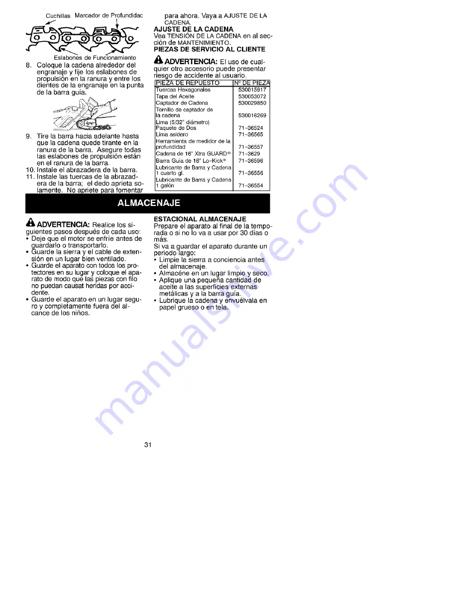 Craftsman 358.341160 Operator'S Manual Download Page 31