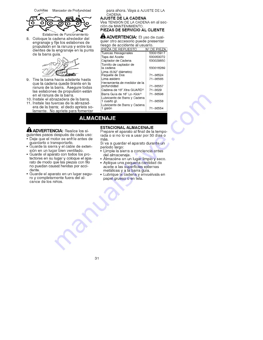 Craftsman 358.341161 Operator'S Manual Download Page 31