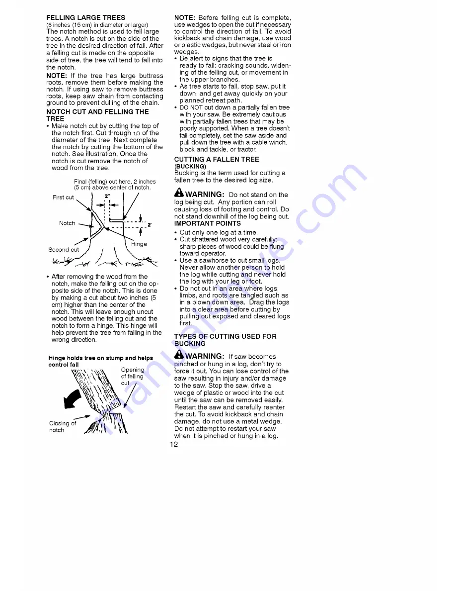 Craftsman 358.341950 Operator'S Manual Download Page 12