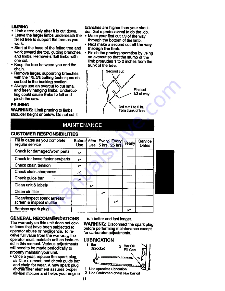 Craftsman 358.350180 Operator'S Manual Download Page 11