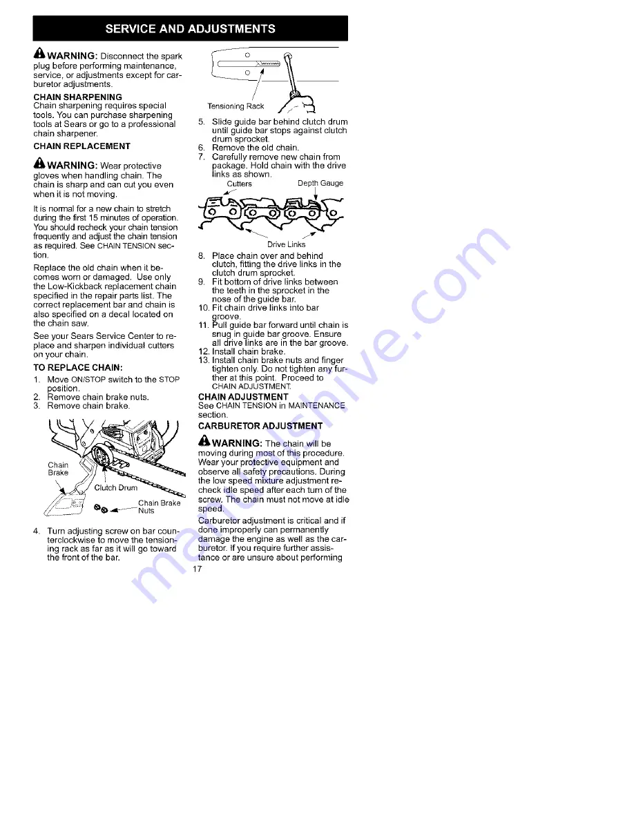 Craftsman 358.350590 Скачать руководство пользователя страница 17