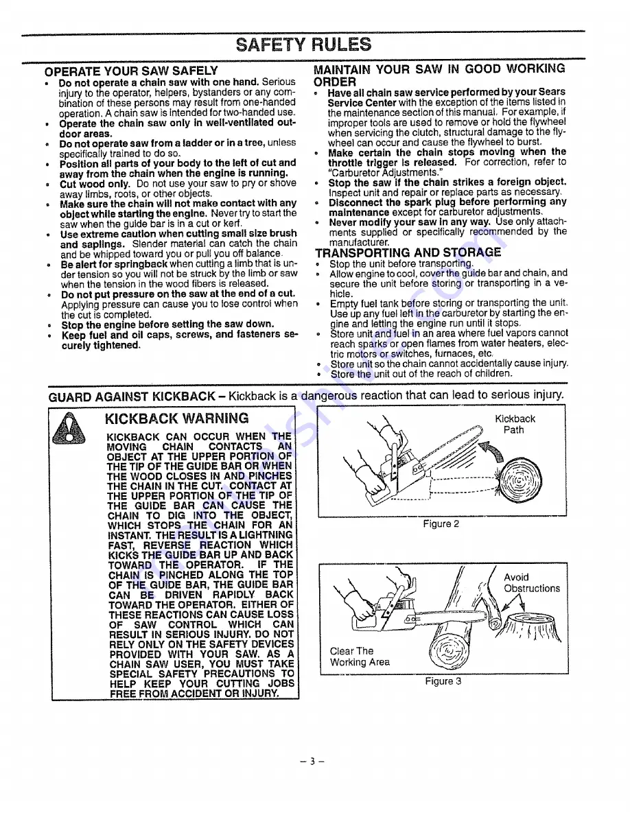 Craftsman 358.351060 Operator'S Manual Download Page 3