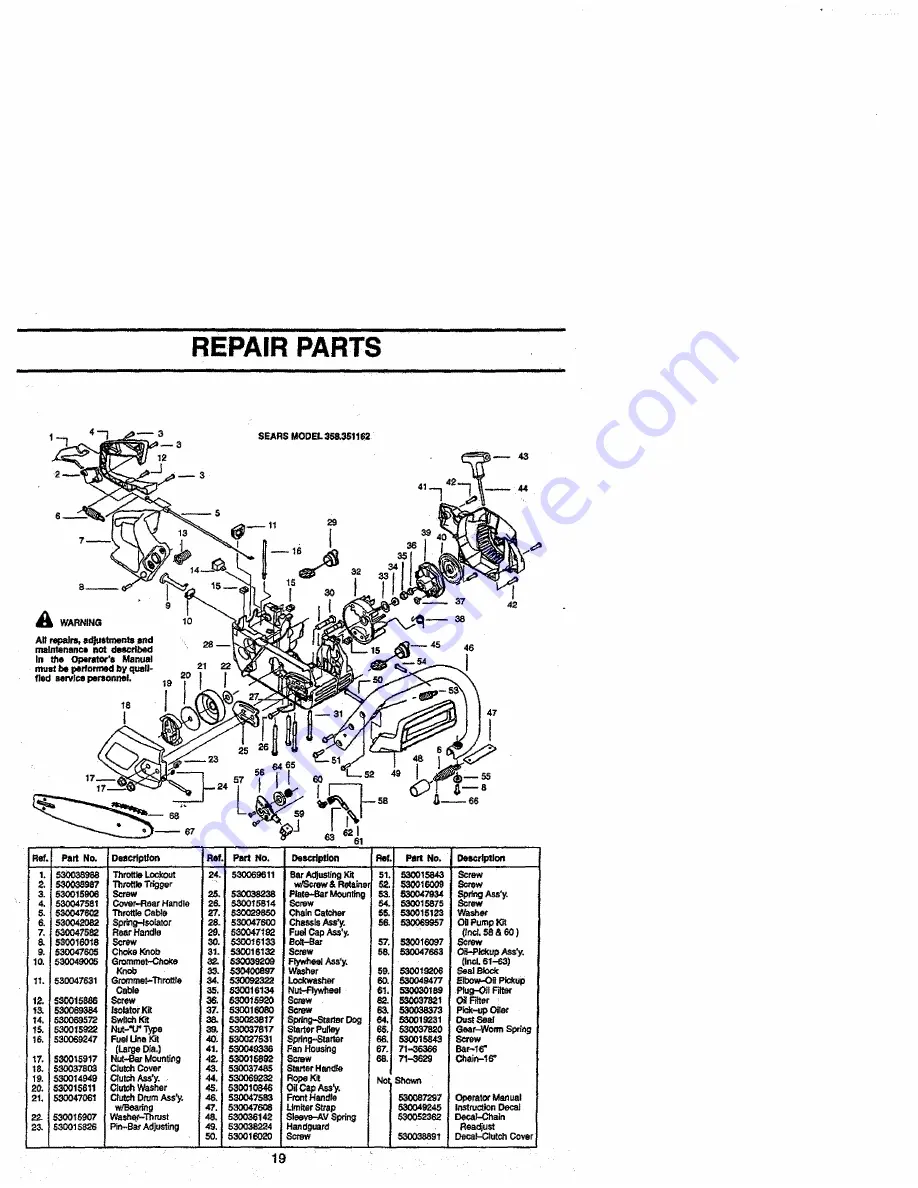 Craftsman 358.351162 Operator'S Manual Download Page 17